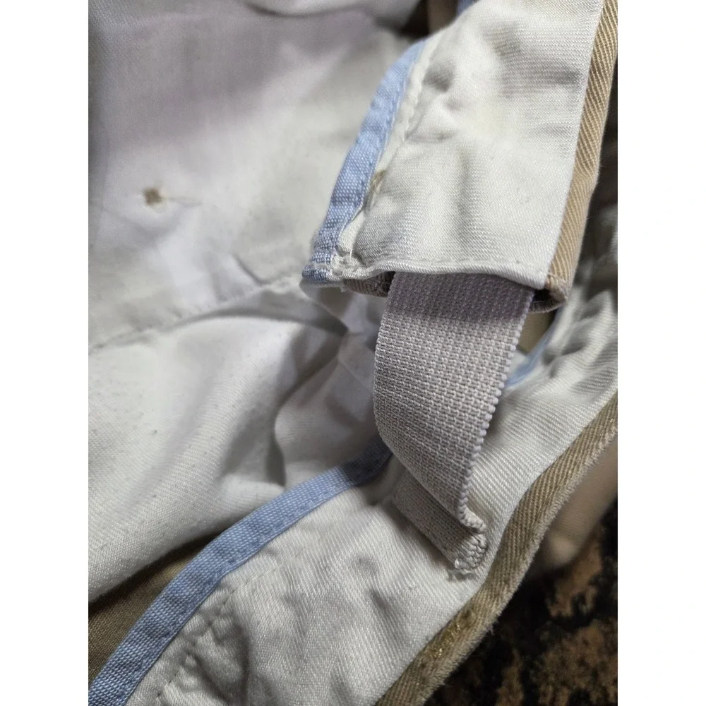 Lands End Mens 36 Tan Pleated Chino Shorts Traditional Fit Comfort‎ Waist